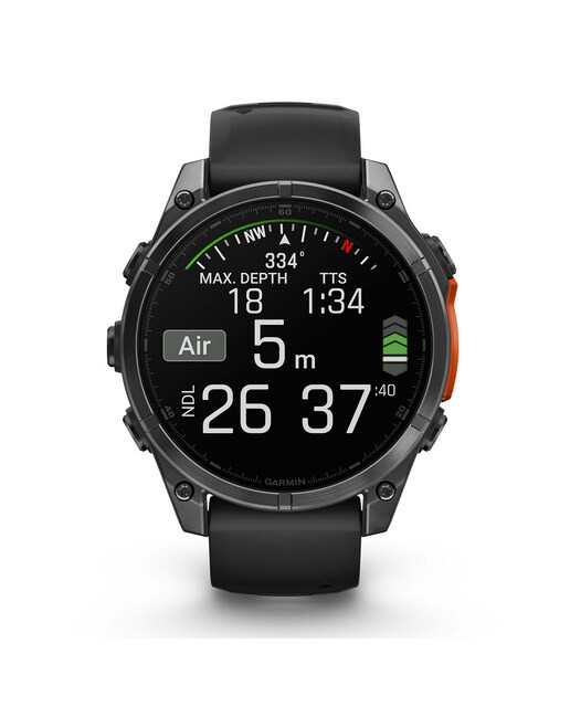 Garmin Fenix 8 47 mm Acero Negro con correa de Silicona Negra Negro-6