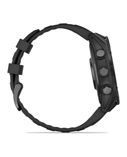 Garmin Fenix 8 47 mm Acero Negro con correa de Silicona Negra Negro-8