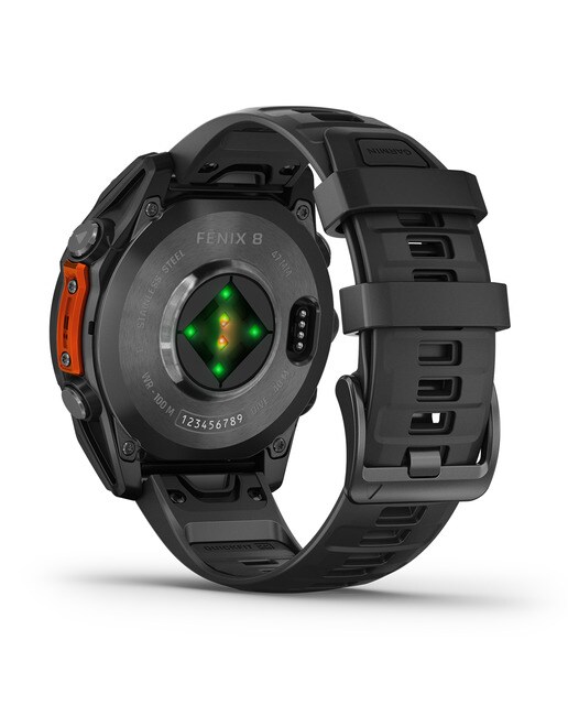 Garmin Fenix 8 47 mm Acero Negro con correa de Silicona Negra Negro-10