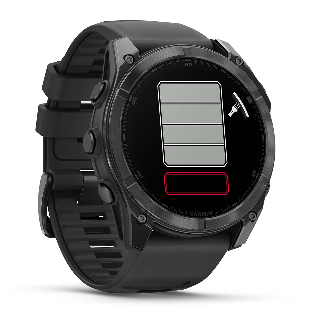 Imagem 0 de SmartWatch Garmin Fenix 8 com Bracelete de Silicone 51mm - Aço Preto / Preto