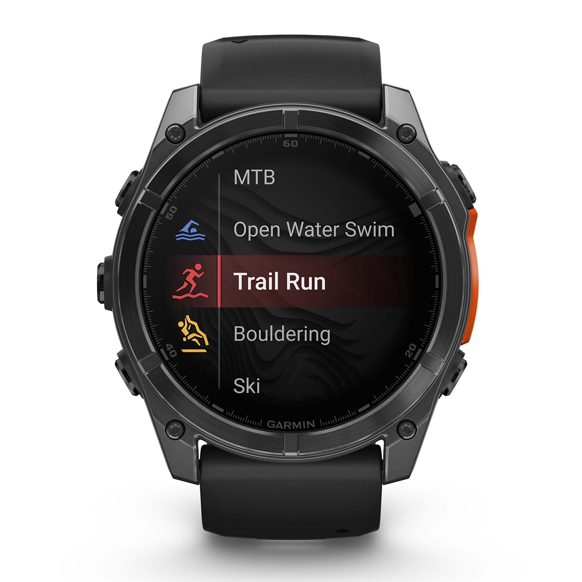 SmartWatch Garmin Fenix 8 com Bracelete de Silicone 51mm - Aço Preto / Preto Preto-3