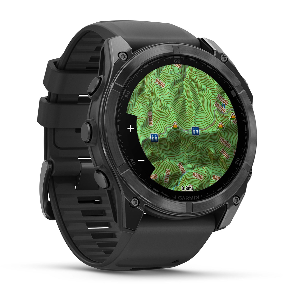 SmartWatch Garmin Fenix 8 com Bracelete de Silicone 51mm - Aço Preto / Preto Preto-5