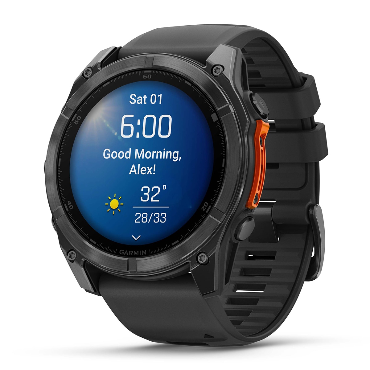 SmartWatch Garmin Fenix 8 com Bracelete de Silicone 51mm - Aço Preto / Preto Preto-7