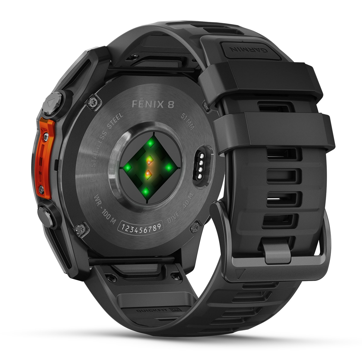 SmartWatch Garmin Fenix 8 com Bracelete de Silicone 51mm - Aço Preto / Preto Preto-10