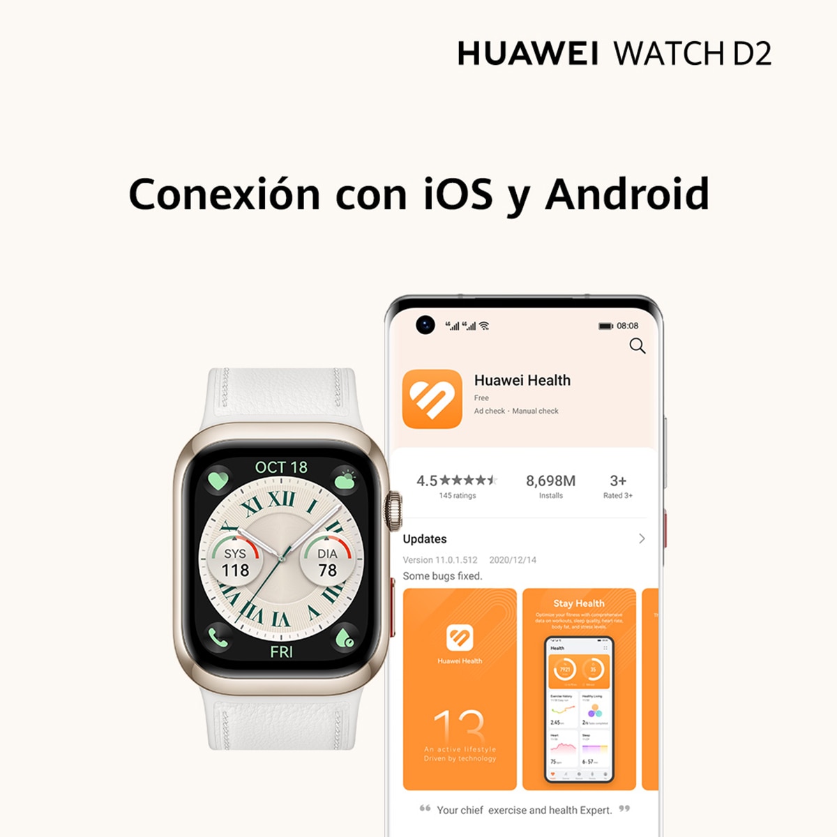 Huawei Watch D2 negro Smartwatch Negro-12