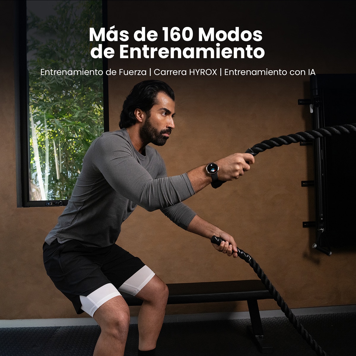 Amazfit Active 2 con correa deportiva de silicona negra Smartwatch con Modo Carrera Hyrox Negro-9