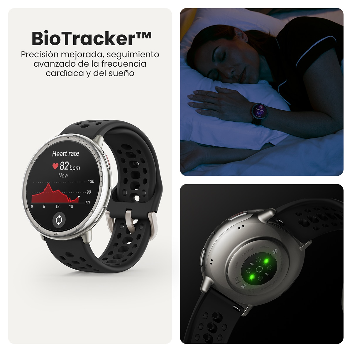 Amazfit Active 2 con correa deportiva de silicona negra Smartwatch con Modo Carrera Hyrox Negro-10