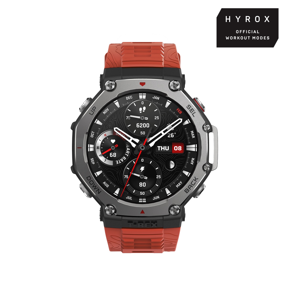 Amazfit T-Rex 3 Lava Smartwatch con modo HYROX Lava-3