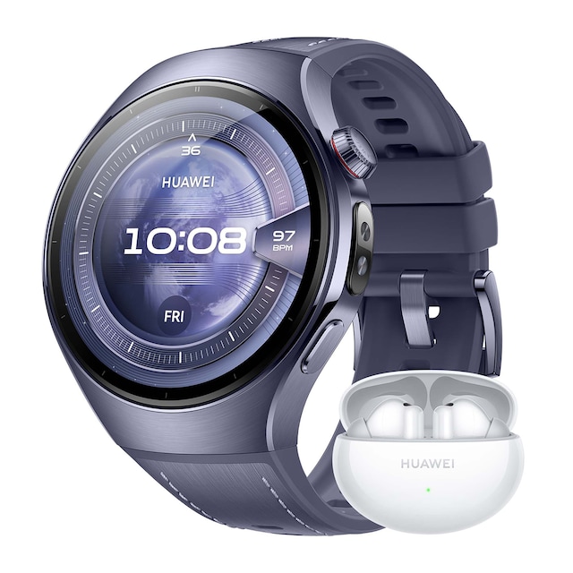 Imagen 0 de Huawei Watch 5 46 mm Morado Smartwatch + Auriculares Huawei FreeBuds 6i blancos
