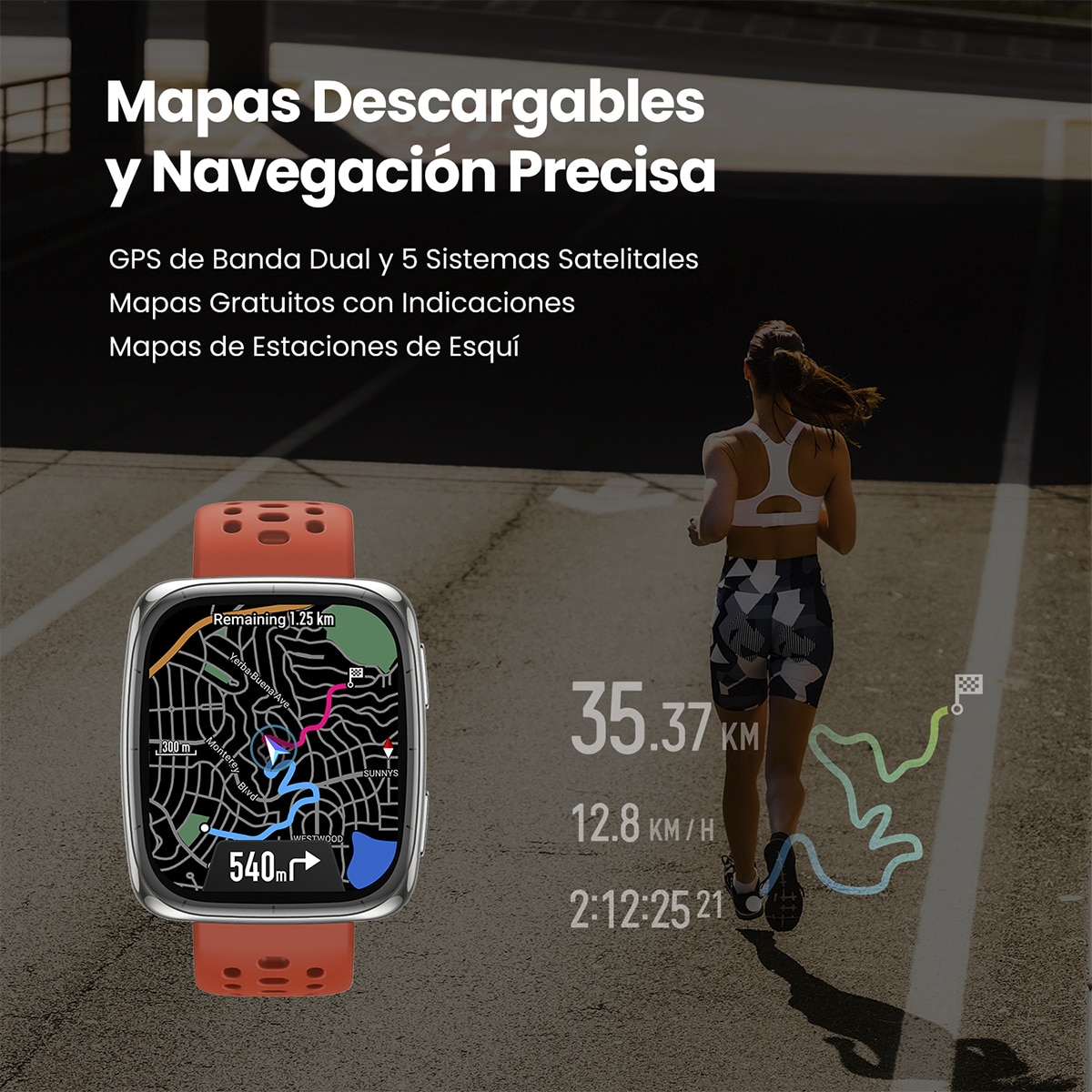 Amazfit Active 2 Square negro Smartwatch con Modo Carrera Hyrox Negro-9