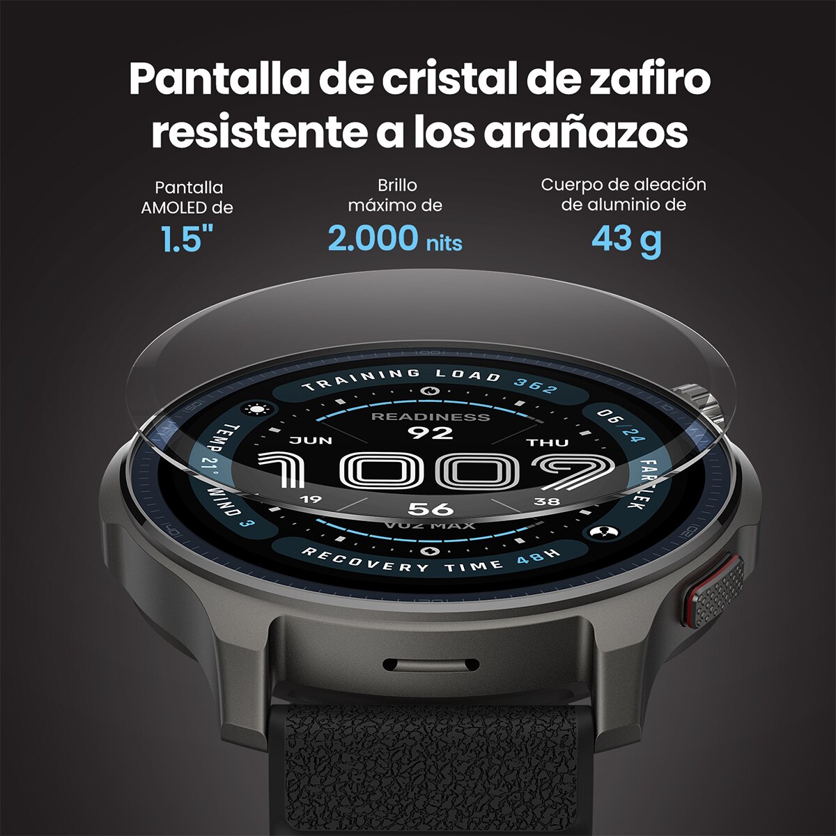 Amazfit Balance 2 Smartwatch con Modo Carrera Hyrox Negro-8