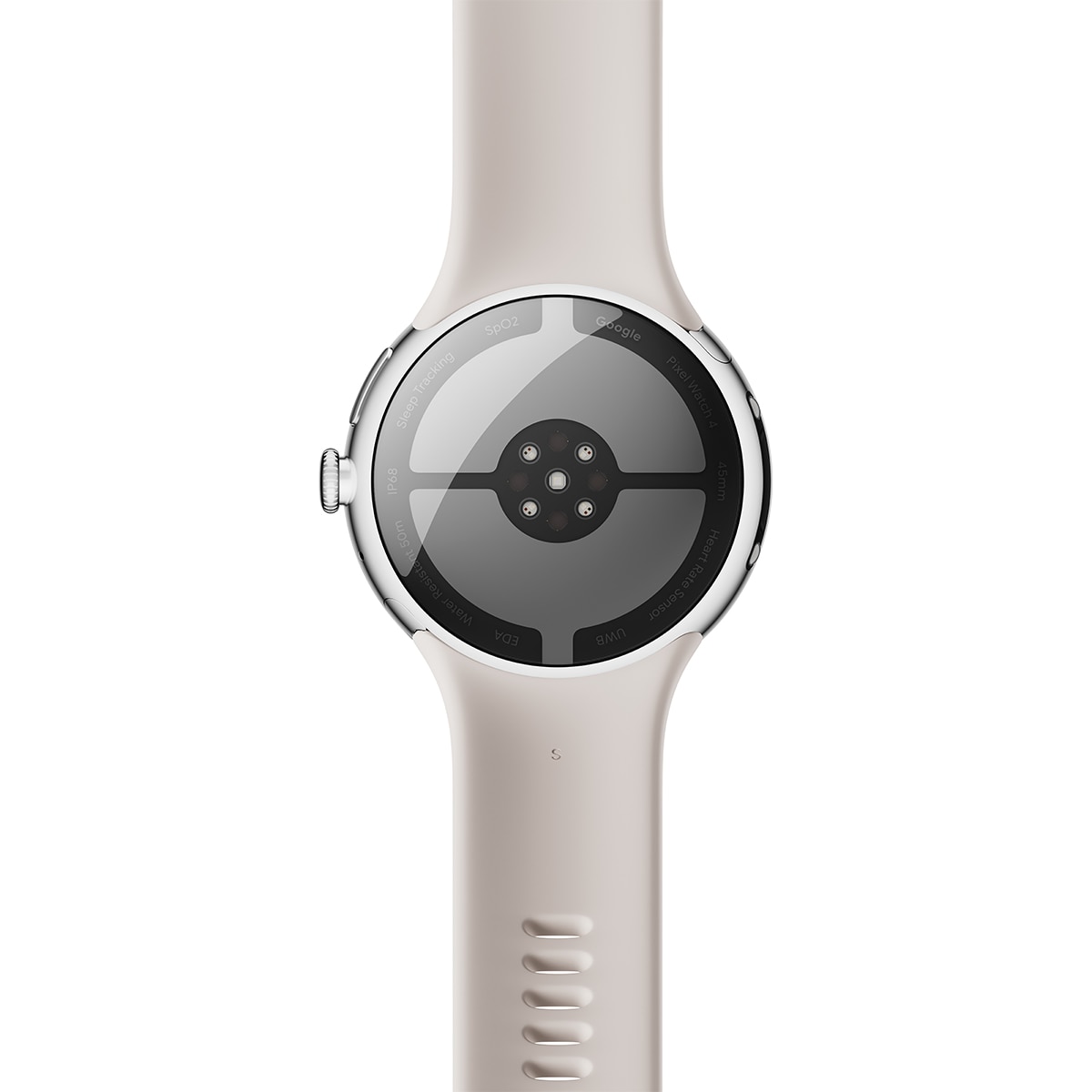 Google Pixel Watch 4 45mm, Caja de aluminio color plata pulida y correa deportiva en Porcelana, Wi-Fi Smartwatch Plata Plata-7