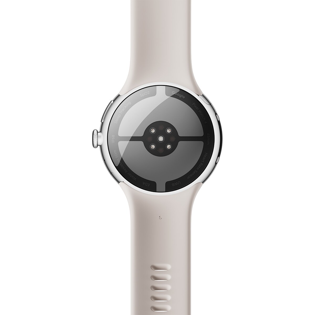 Google Pixel Watch 4 45mm, Caja de aluminio color plata pulida y correa deportiva en Porcelana, Wi-Fi Smartwatch Plata-7