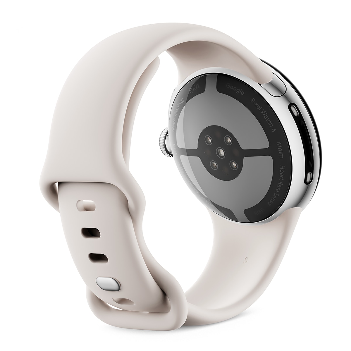 Google Pixel Watch 4 41mm, Caja de aluminio color plata pulida y correa deportiva en porcelana, Wi-Fi Smartwatch Plata-4