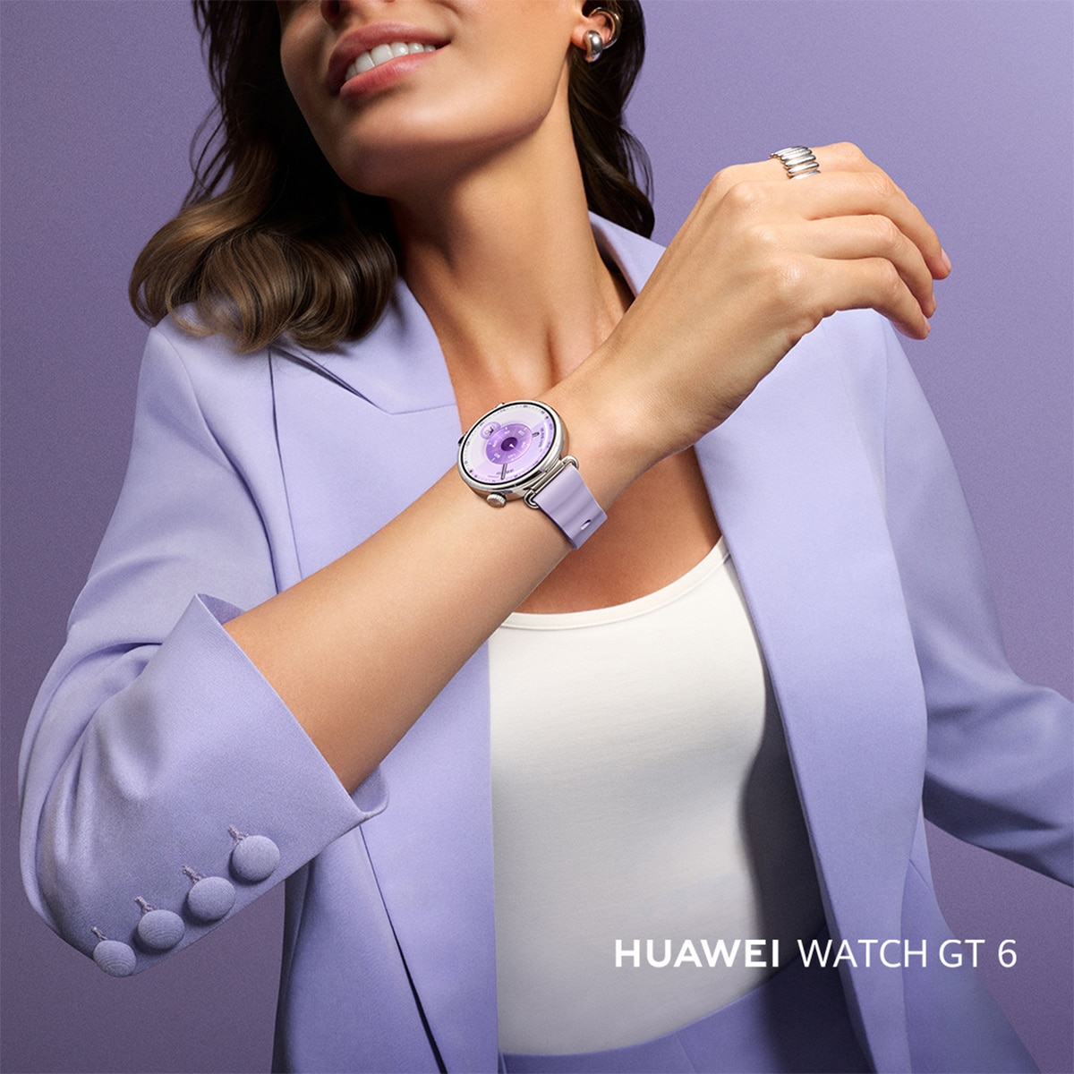 Huawei Watch GT 6 41mm correa caucho púrpura Smartwatch Morado-13