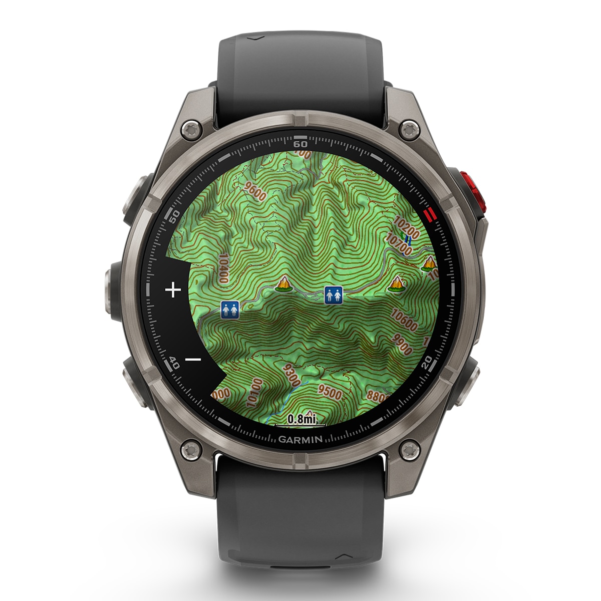 Garmn Fénix 8 Pro, 47mm, cristal Zafiro, Gris Titanio con correa de Silicona Negra Smartwatch Titanio Negro-2