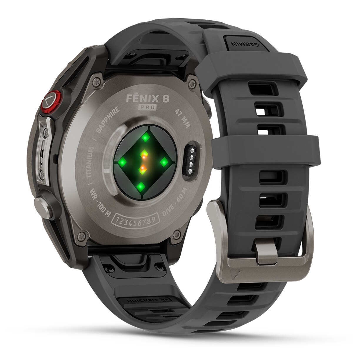 Garmn Fénix 8 Pro, 51mm, cristal Zafiro, Gris Titanio con correa de Silicona Negra Smartwatch Titanio Negro-5