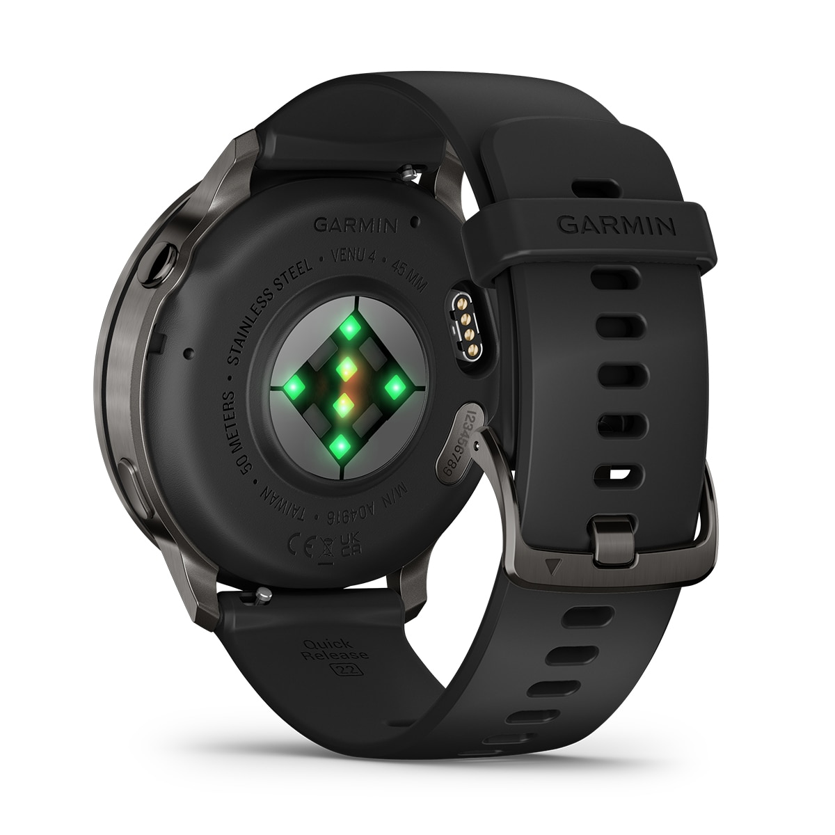 Garmin Venu 4 (45mm) Bisel negro con correa de silicona negra Smartwatch Negro-5