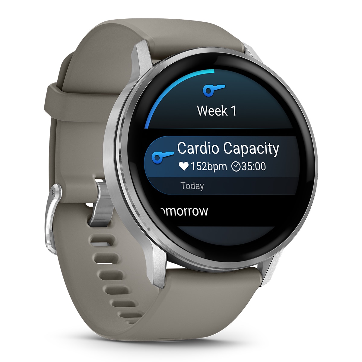 Imagen 0 de Garmin Venu 4 (45mm) Bisel plateado con correa de silicona gris Smartwatch