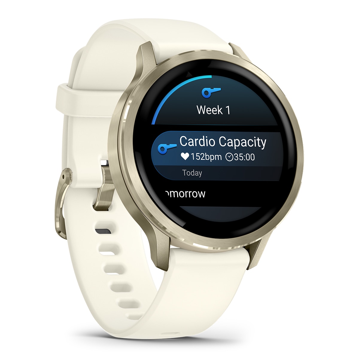 Imagen 0 de Garmin Venu 4 (41mm) Bisel dorado con correa de silicona blanca Smartwatch