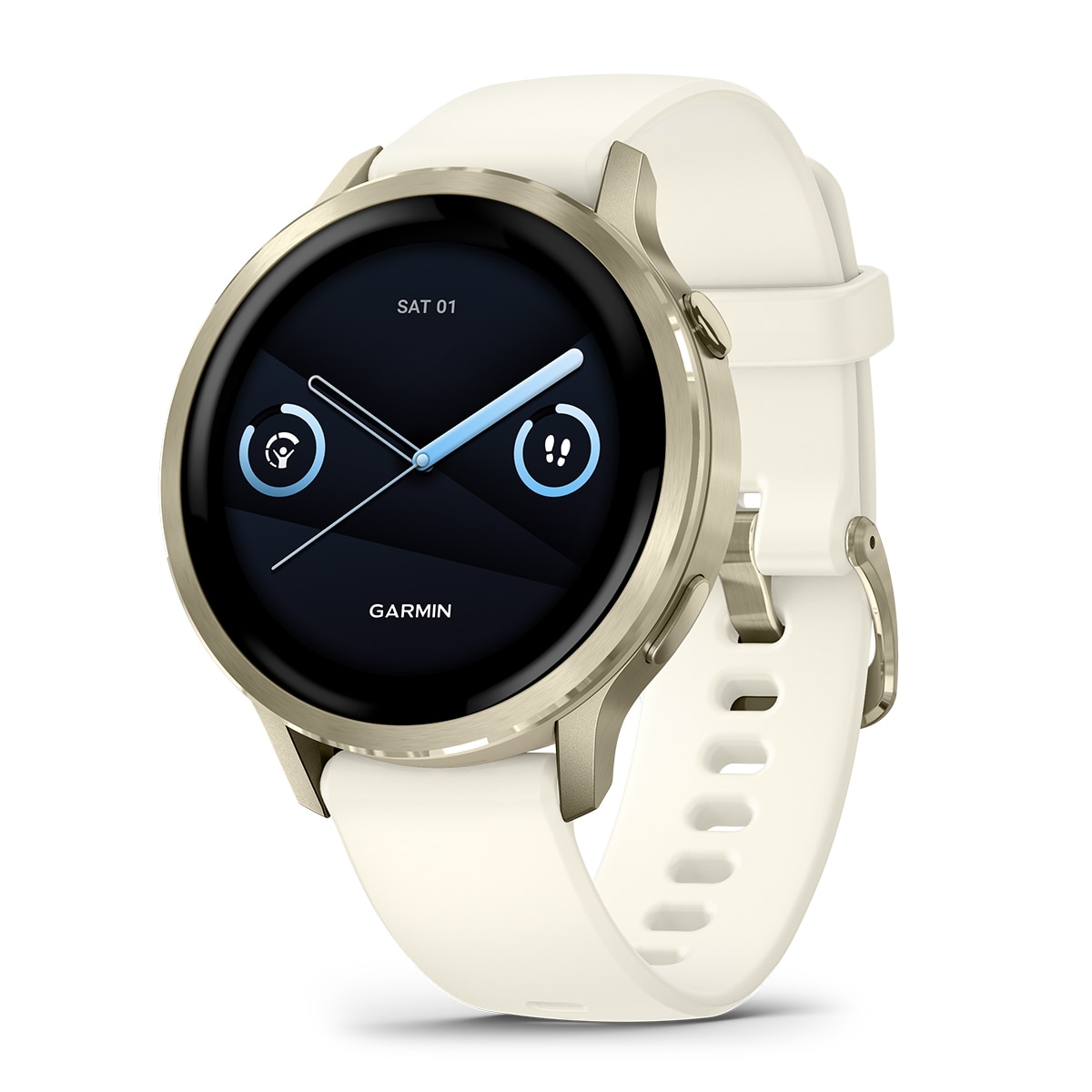Garmin Venu 4 (41mm) Bisel dorado con correa de silicona blanca Smartwatch Dorado-3