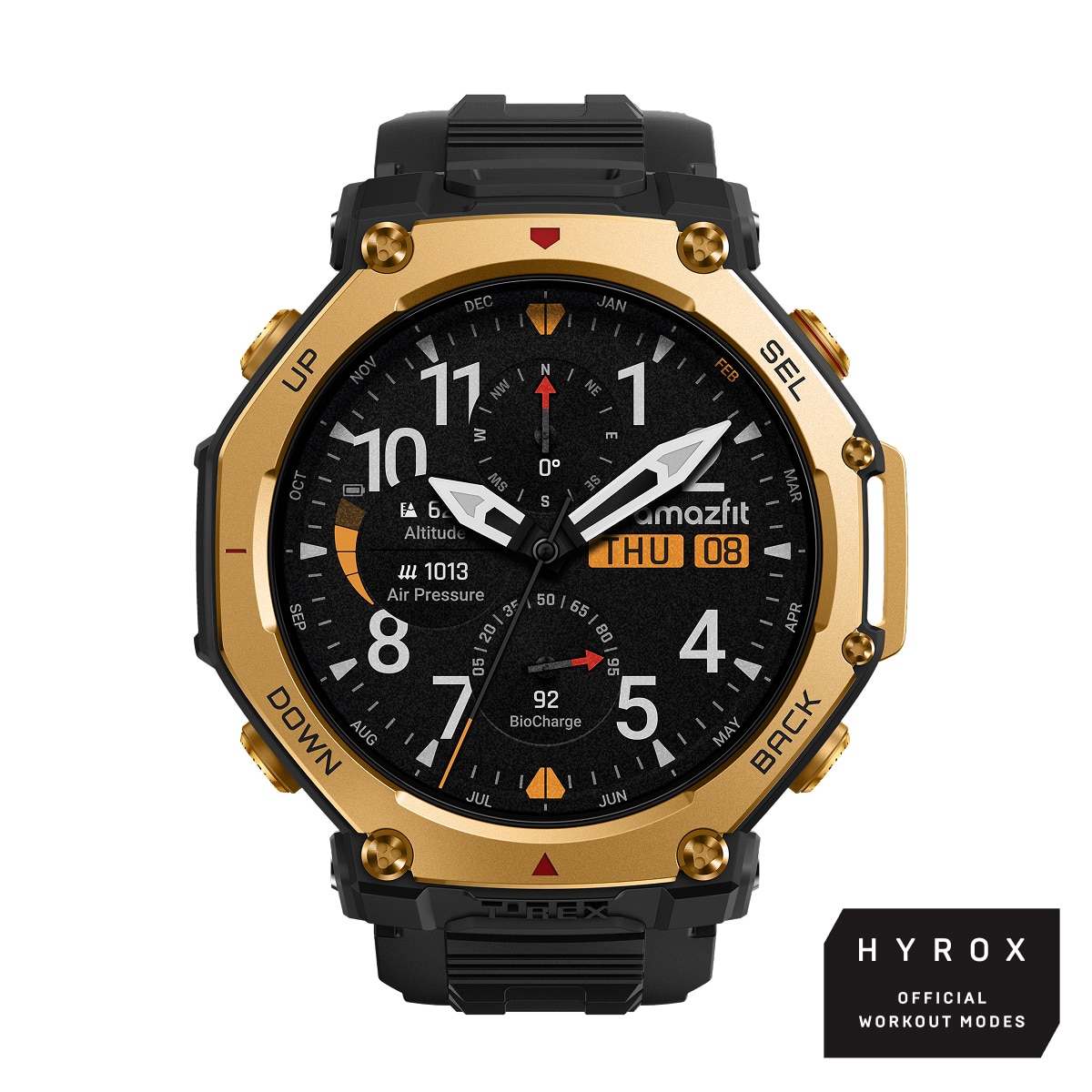 Amazfit T-Rex 3 Pro 48mm Smartwatch con modo HYROX Negro / Oro-2