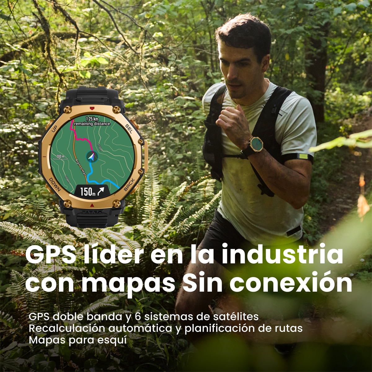 Amazfit T-Rex 3 Pro 48mm Smartwatch con modo HYROX Negro / Oro-5