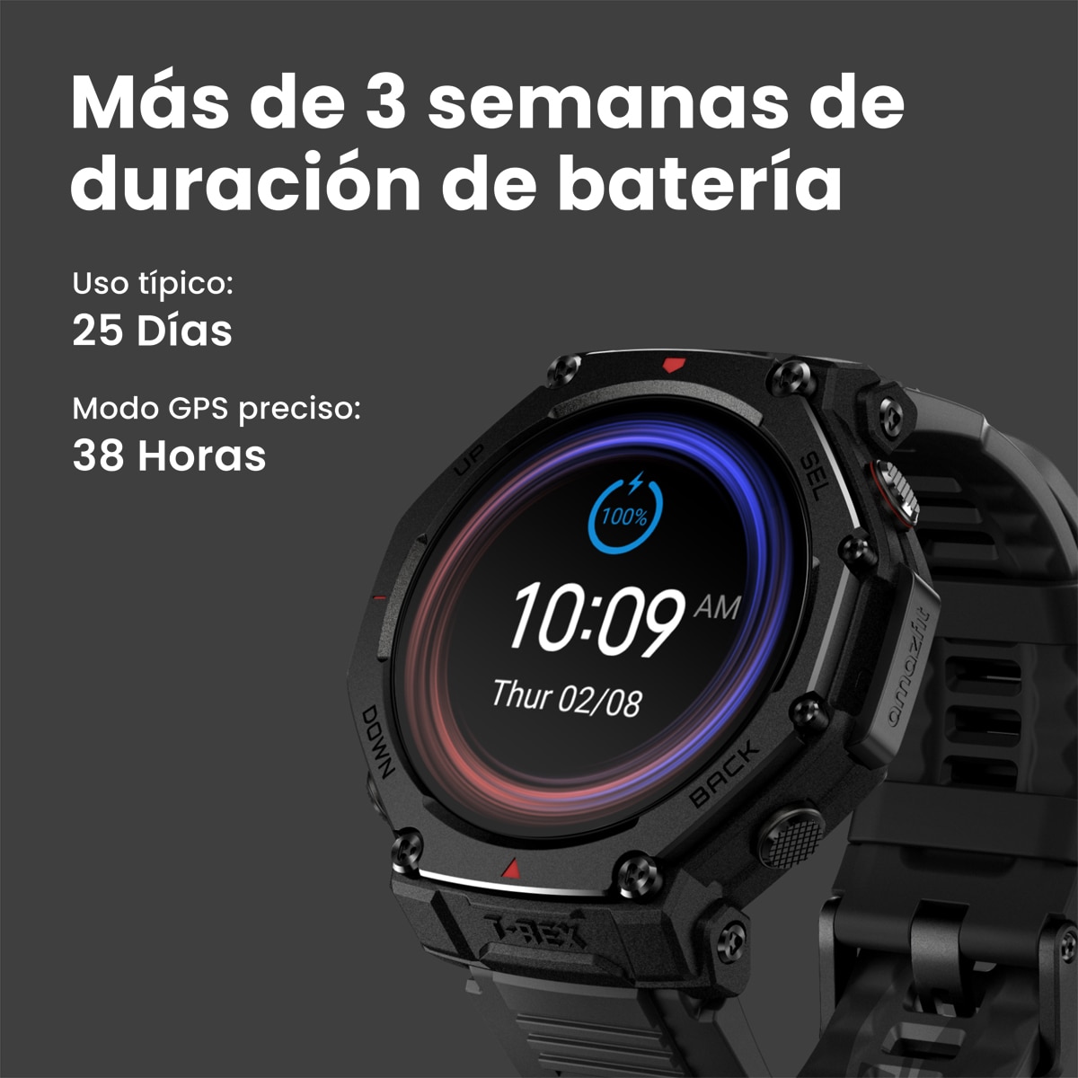 Amazfit T-Rex 3 Pro 48mm Smartwatch con modo HYROX Negro / Oro-7