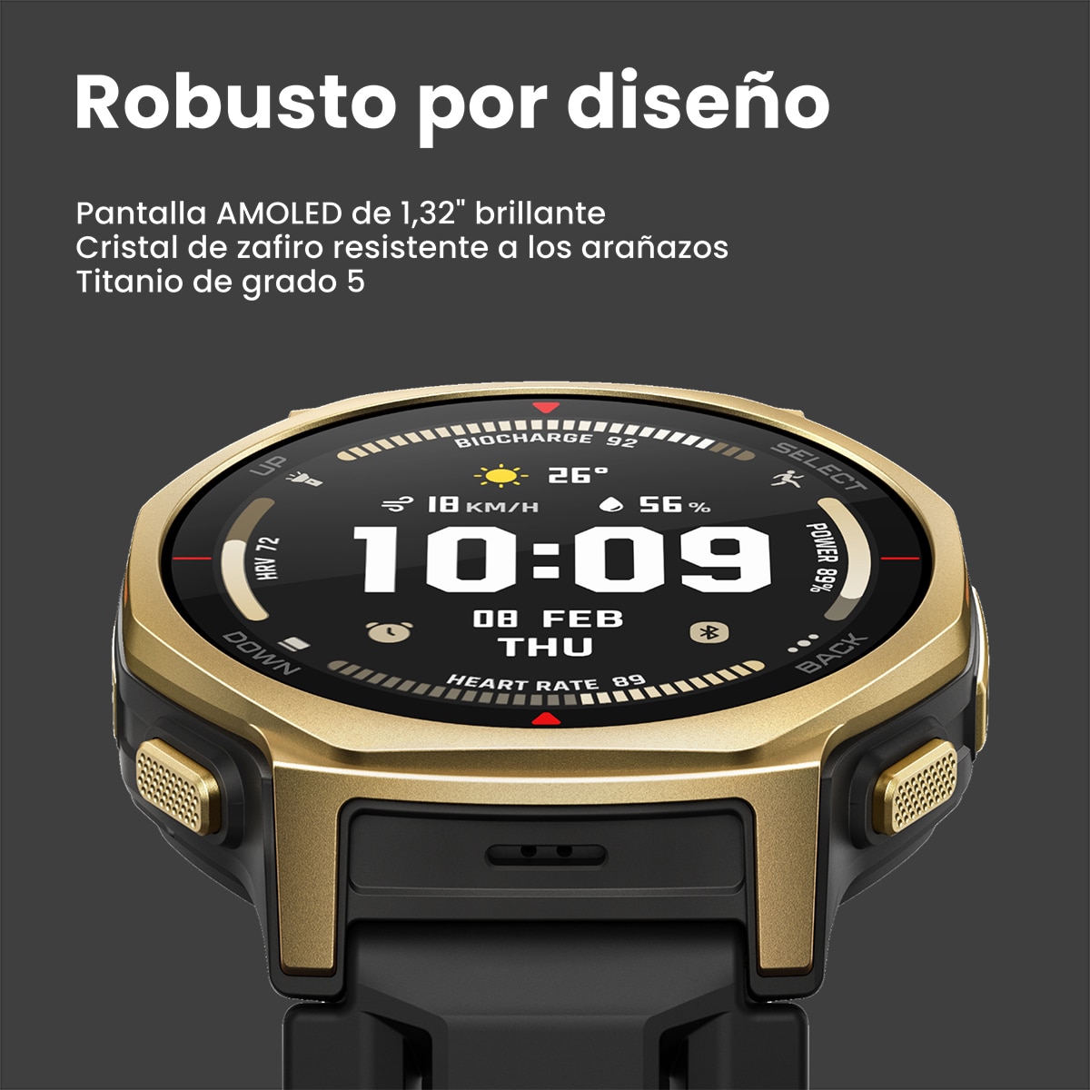 Amazfit T-Rex 3 Pro 44mm con modo HYROX Smartwatch Negro / Oro-7