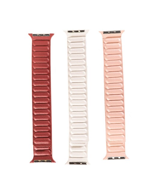 Imagen 0 de Pack 3 Correas Friendly License PU Magnética para Apple Watch 38/40/41 mm Blanco, Rosa, Vino Multicolor