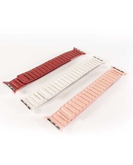 Pack 3 Correas Friendly License PU Magnética para Apple Watch 38/40/41 mm Blanco, Rosa, Vino - Multicolor Multicolor-2
