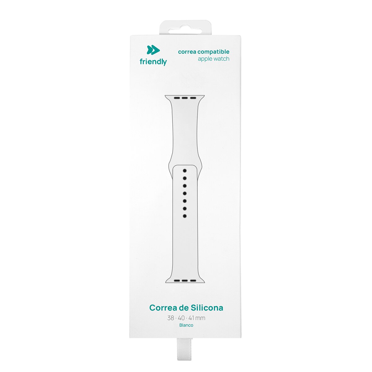 Correa de silicona Friendly License compatible Apple Watch 38/40/41 mm Blanco Blanco-3
