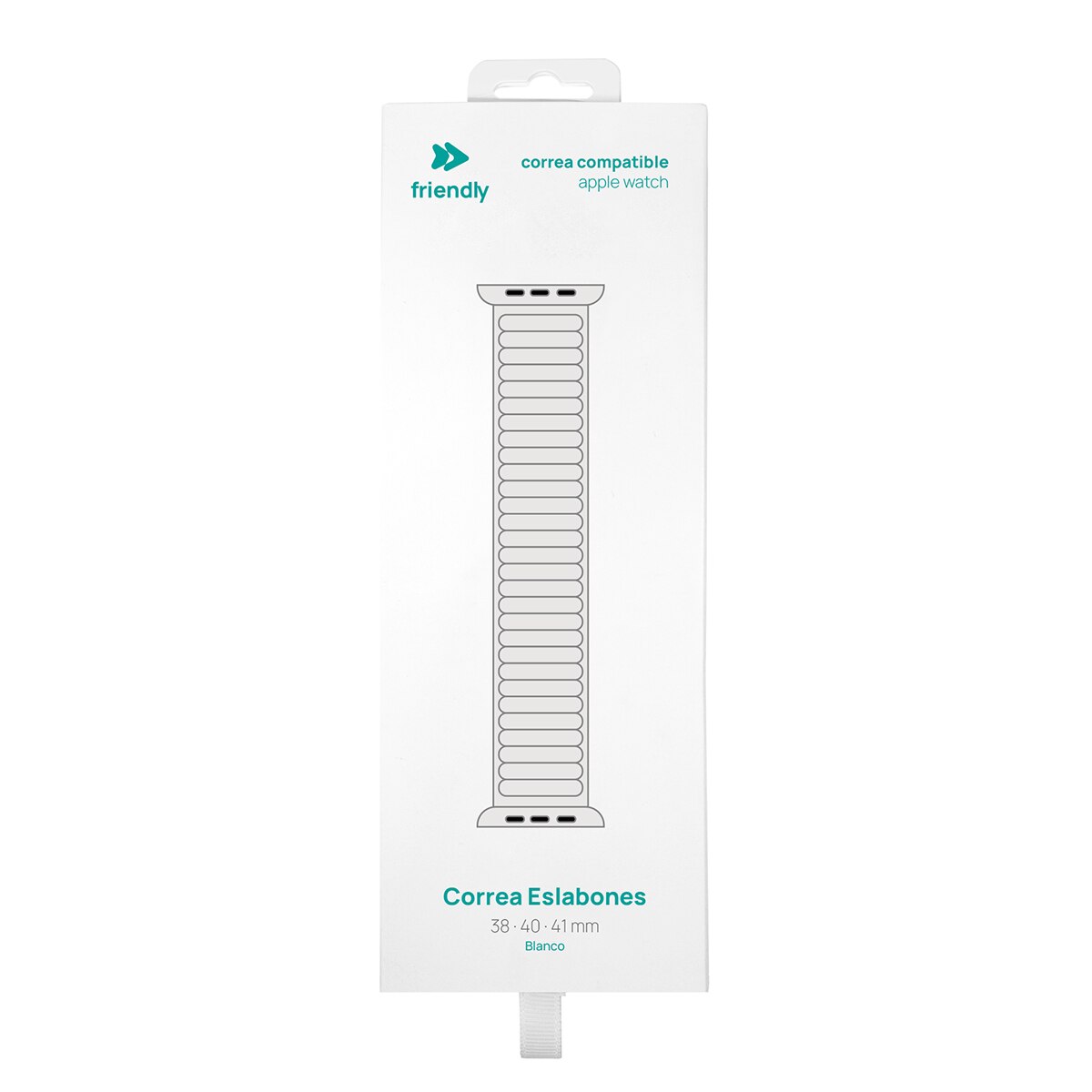 Correa de PU Friendly License Magnética Eslabones compatible Apple Watch 38/40/41 mm Blanco Blanco-3