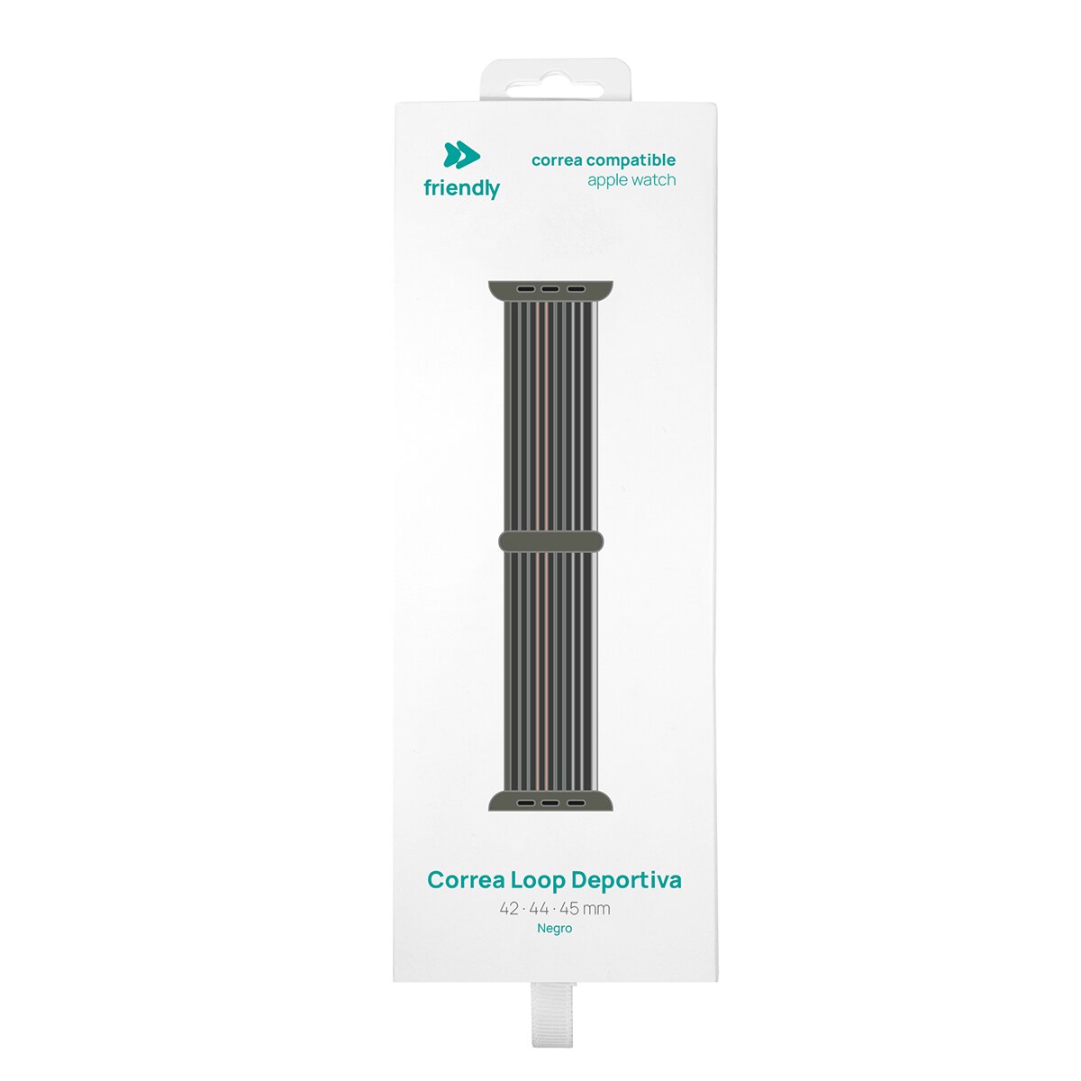 Correa Nylon Friendly License Deportiva compatible Apple Watch 42/44/45 mm Negro Negro-4