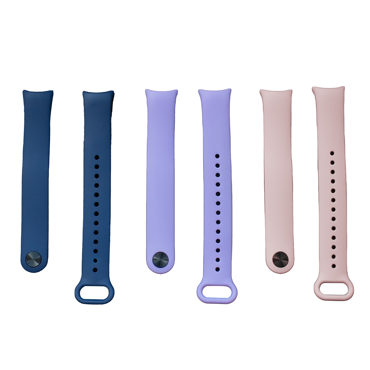 Pack de tres correas de silicona Friendly License para Xiaomi Smart Band 8, azul marino, rosa y lila 3