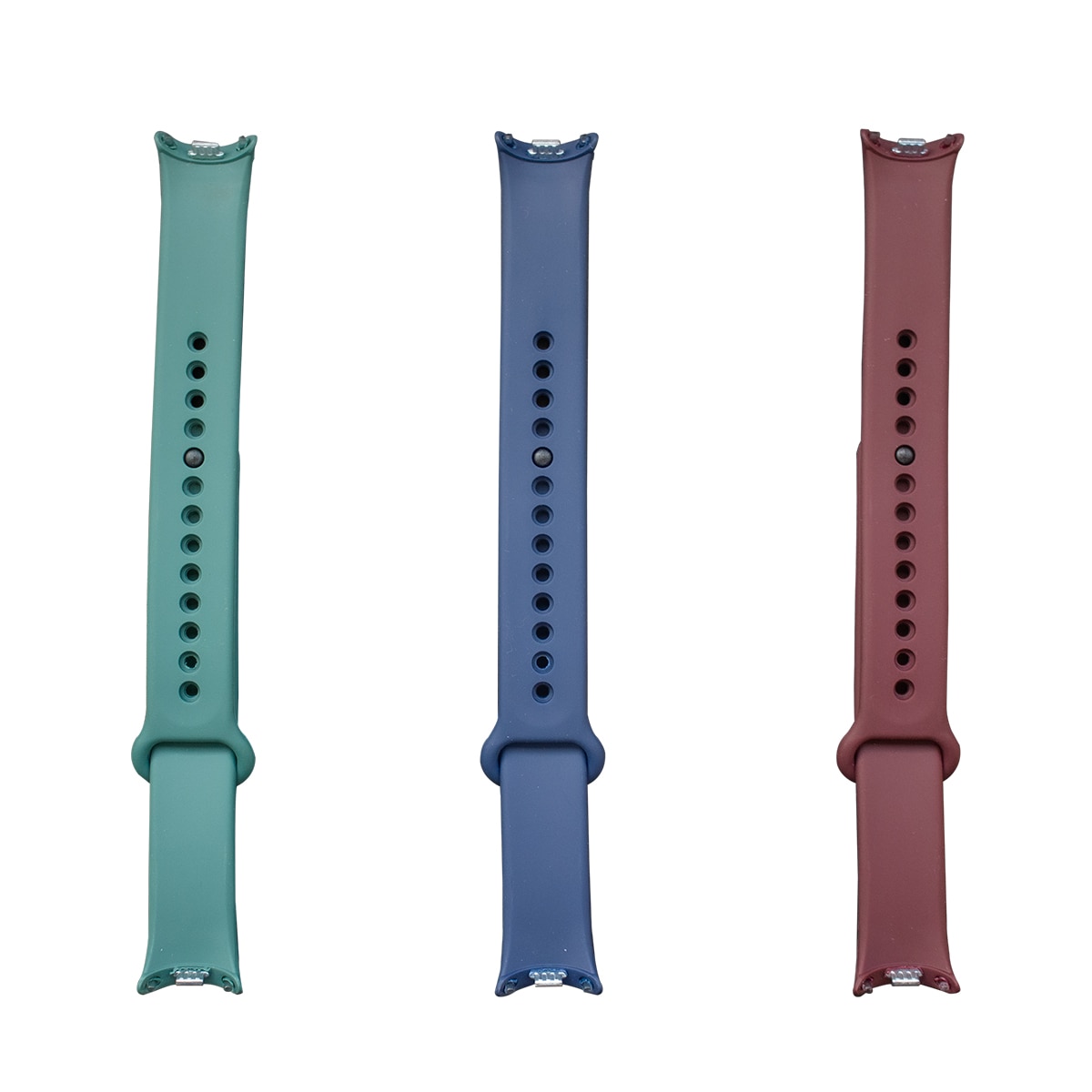 Pack de tres correas de silicona Friendly License para Xiaomi Smart Band 8, granate, azul marino y verde 2