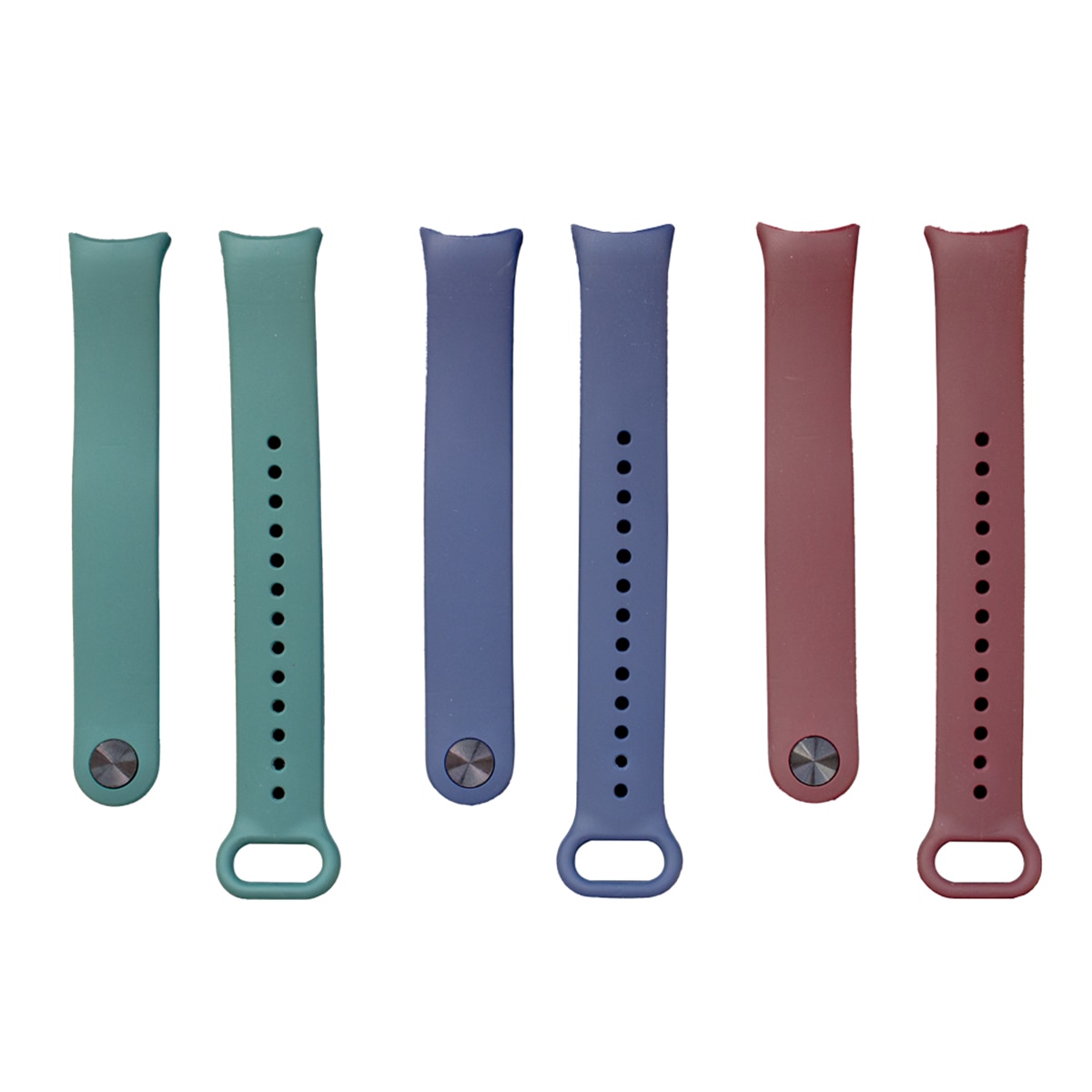 Pack de tres correas de silicona Friendly License para Xiaomi Smart Band 8, granate, azul marino y verde 3