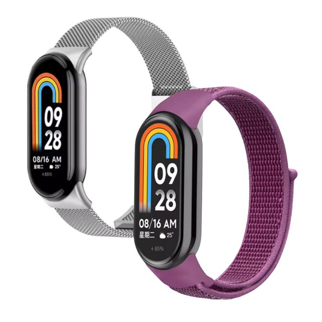 Imagen 0 de Pack de 2 unidades Correa deportiva Friendly License Loop Magenta y Milanesa para Xiaomi Smart Band 9 y 8