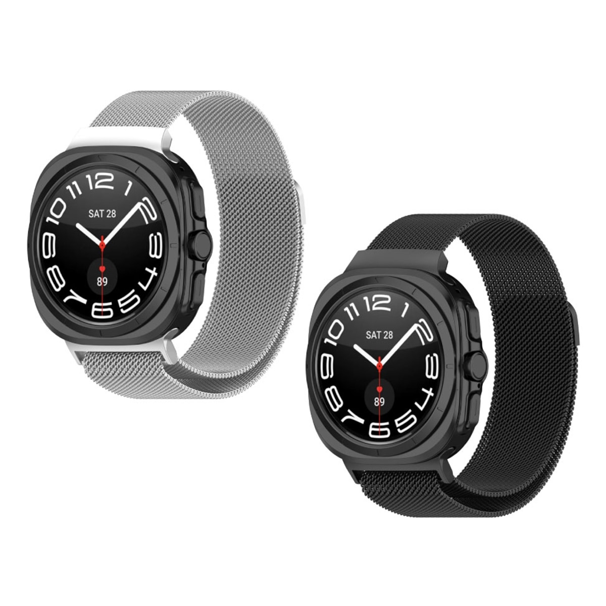 Imagen 0 de Pack de 2 unidades de Correa Milanesa Friendly License Plata y Negro para Samsung Galaxy Watch Ultra 47mm