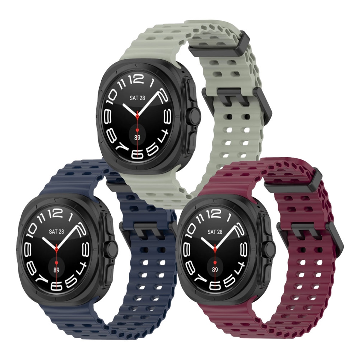 Imagen 0 de Pack de 3 unidades de Correa Silicona Friendly License Azul, Beige y Vino para Samsung Galaxy Watch Ultra