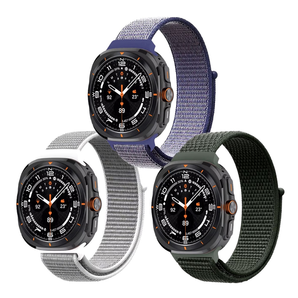 Imagen 0 de Pack de 3 unidades Correa Deportiva Loop Friendly License Verde, Azul y Gris para Samsung Galaxy Watch Ultra