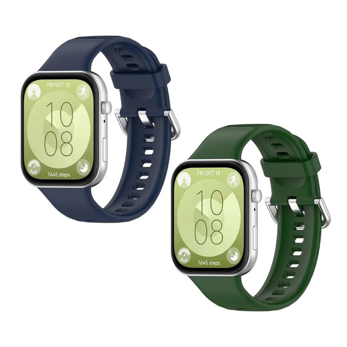 Imagen 0 de Pack de 2 unidades Correa Silicona Friendly License Verde y Azul para Huawei Watch Fit 3