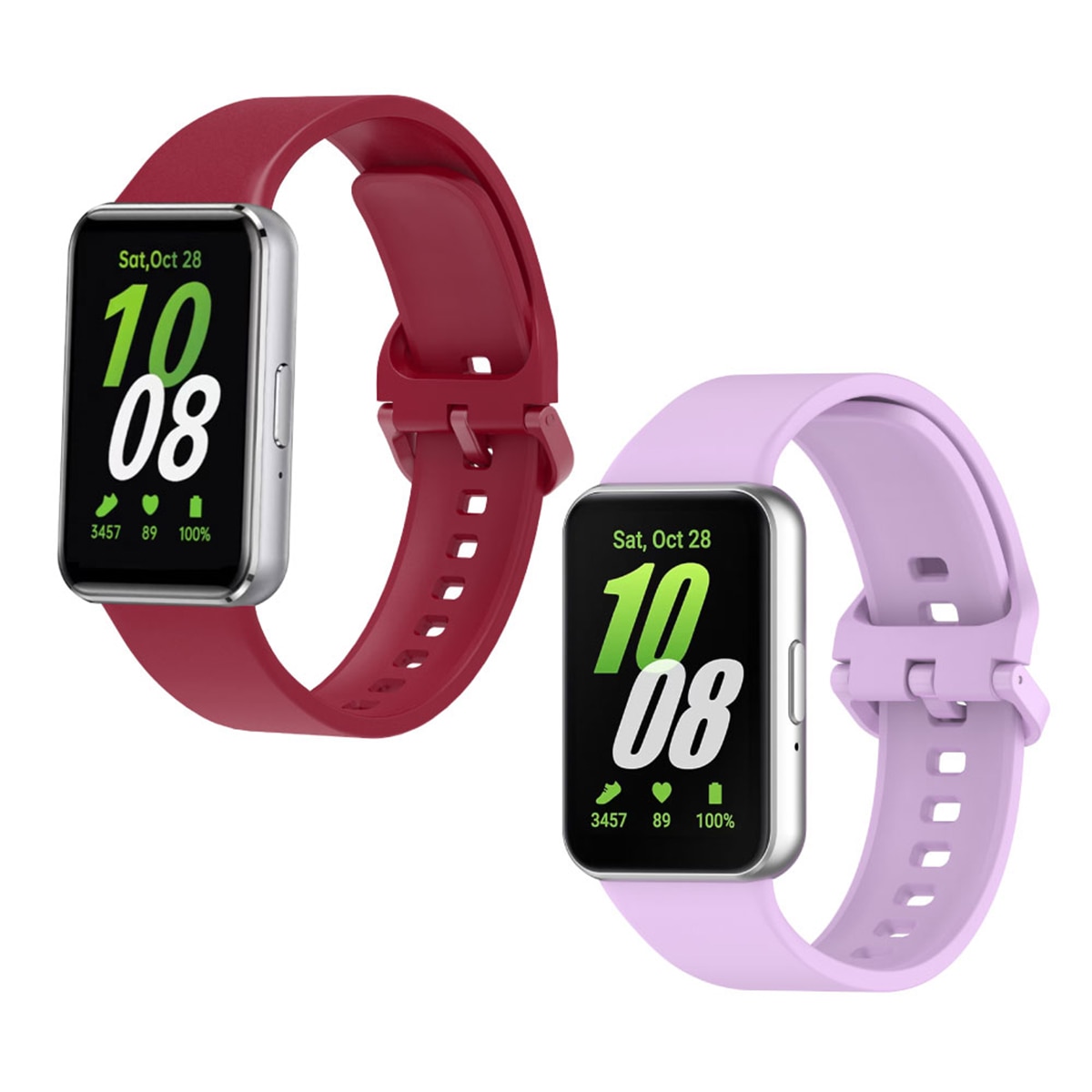 Imagen 0 de Pack de 2 unidades Correa Silicona Friendly License Vino y Lila para Samsung Galaxy Watch Fit 3