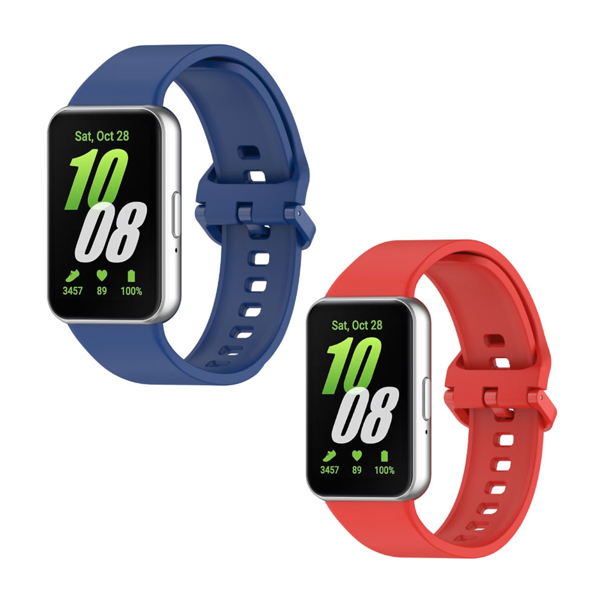 Imagen 0 de Pack de 2 unidades Correa Silicona Friendly License Azul y Rojo para Samsung Galaxy Watch Fit 3