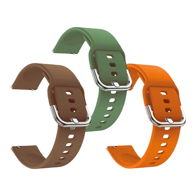 Imagen 0 de Pack de 3 pulseras Friendly License Silicona Naranja, Verde y Marrón para Smartwatch de 22mm