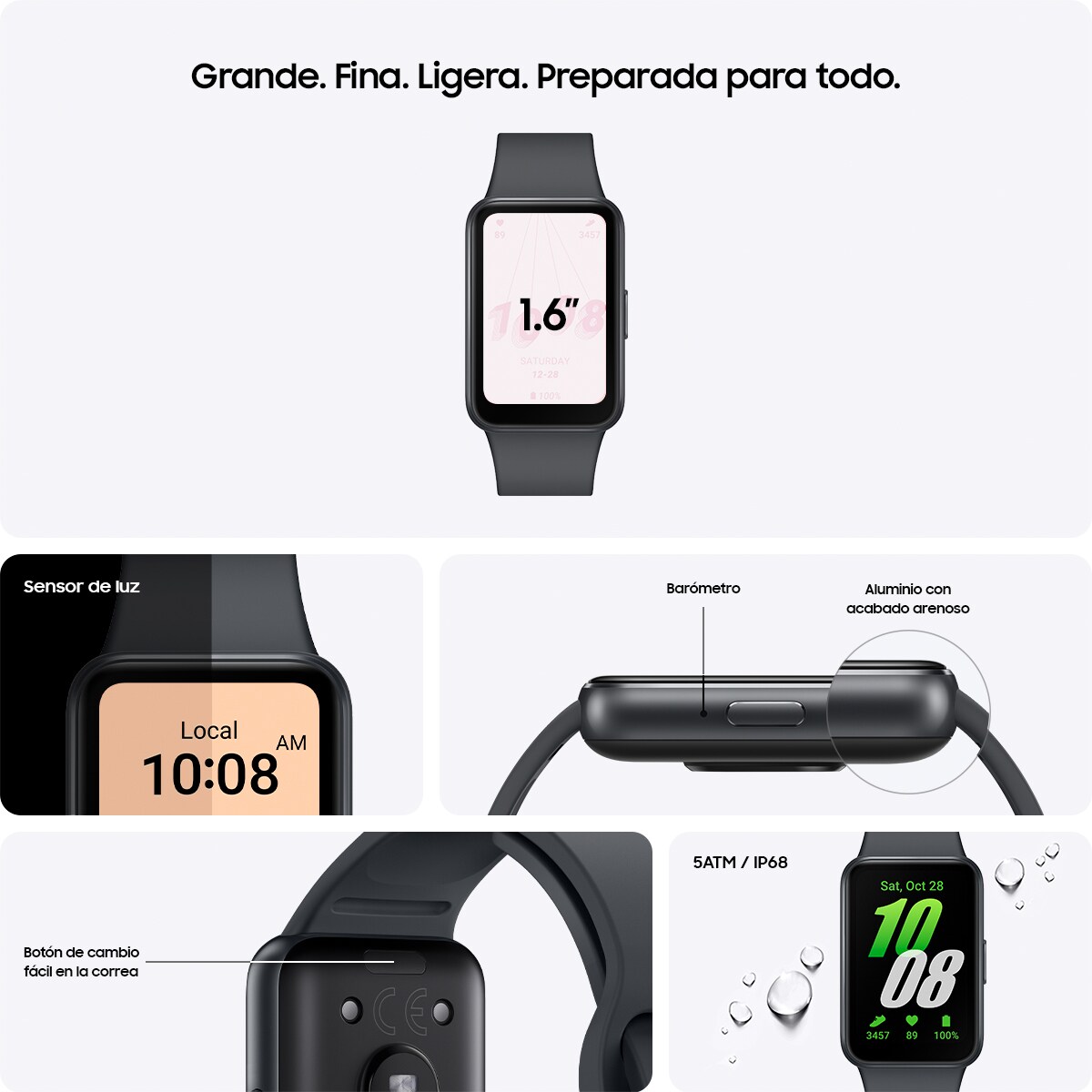 Samsung Galaxy Fit3 Grafito Pulsera de actividad Grafito-2