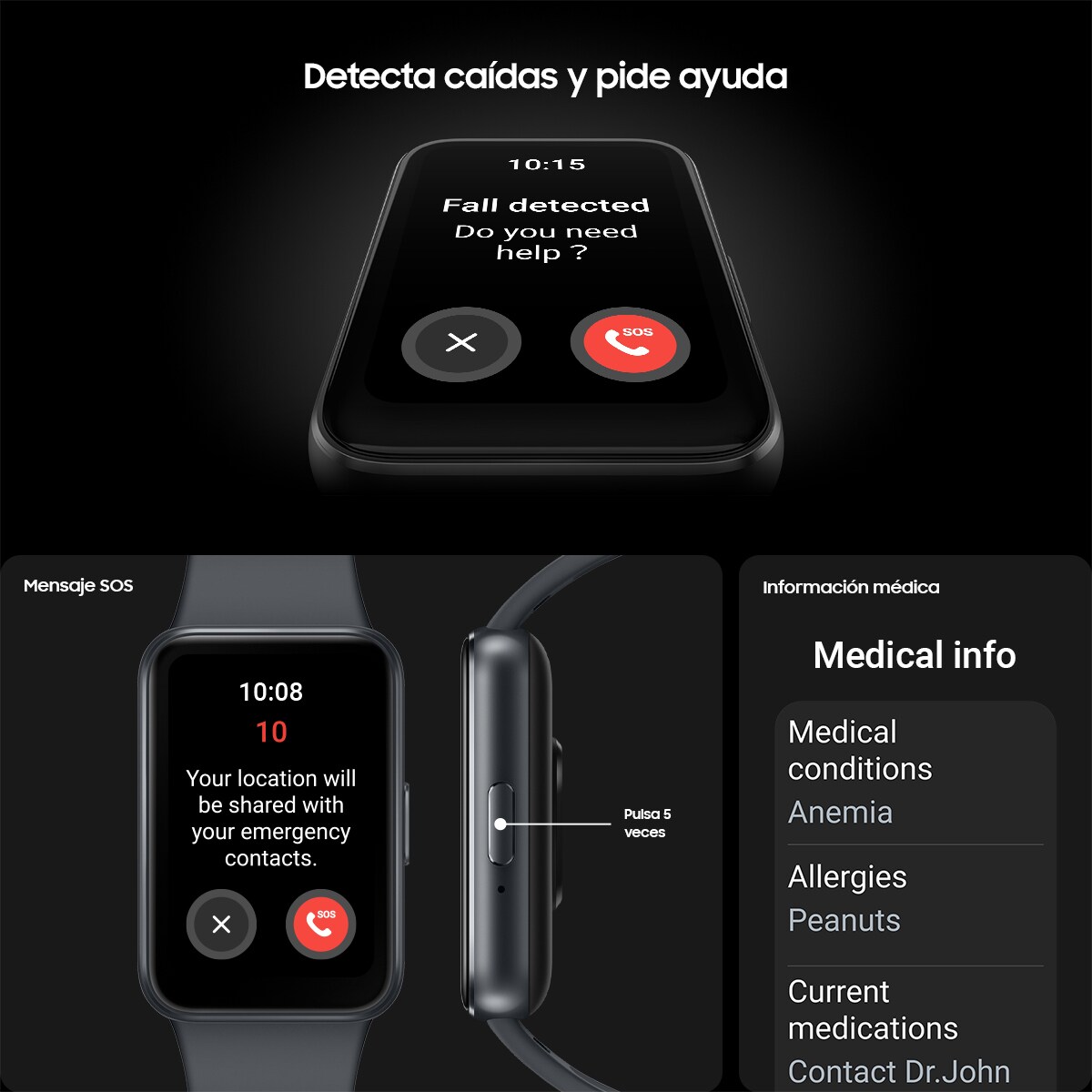 Samsung Galaxy Fit3 Grafito Pulsera de actividad Grafito-8