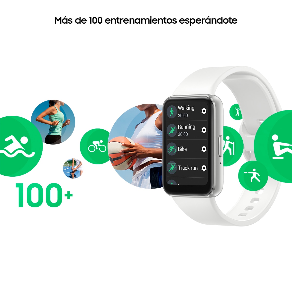 Samsung Galaxy Fit3 Plata/Blanco Pulsera de actividad Blanco-4