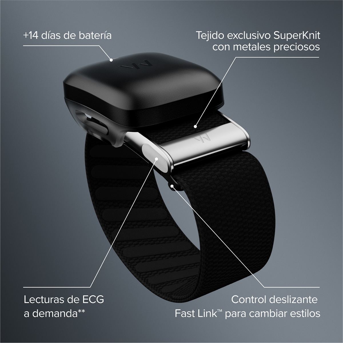 Pulsera de actividad WHOOP Life MG Negro titanium-4