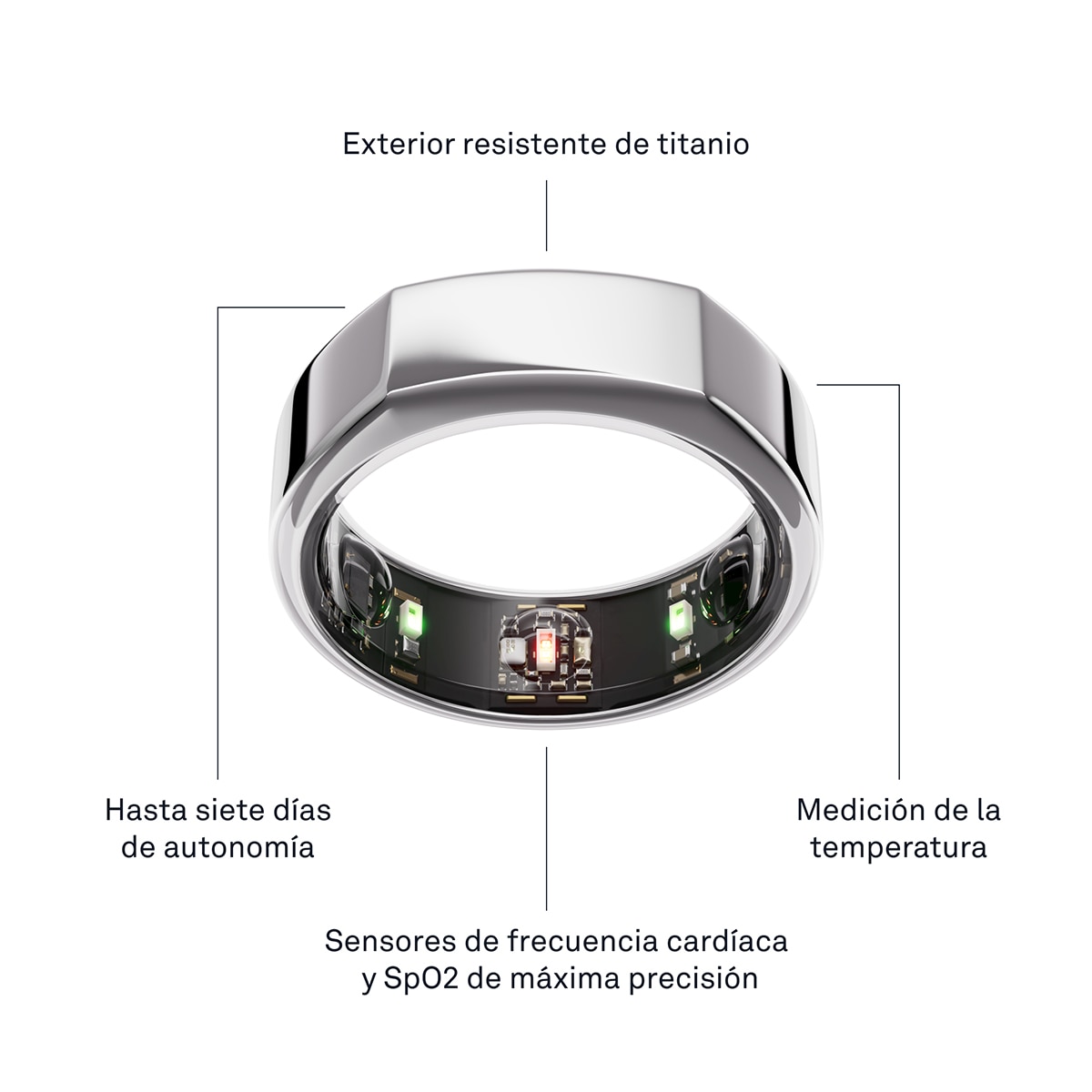 Anillo inteligente Oura Ring Gen3 Heritage Silver Plata-12